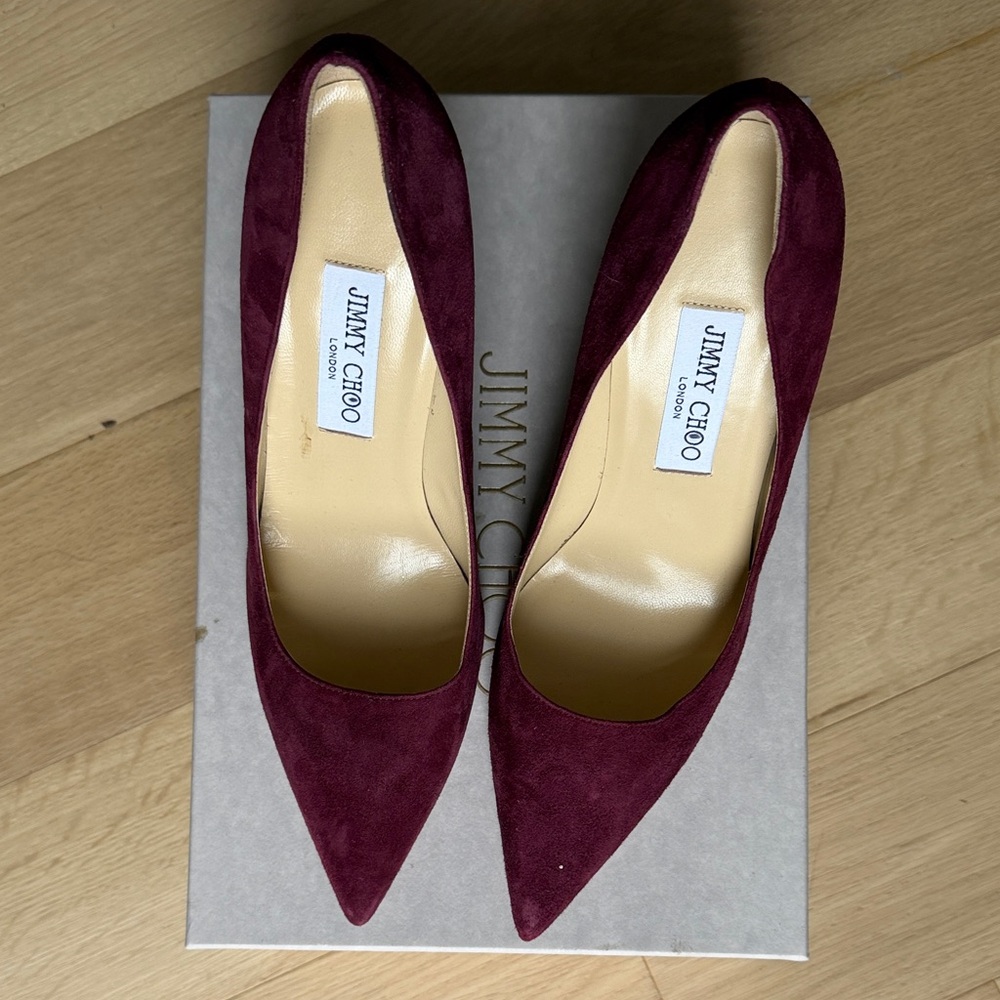 Jimmy Choo Dark Burgundy Suede pumps - brand new